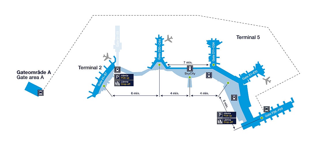 Karta över Arlanda flygplats