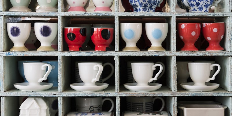Cups in shop
