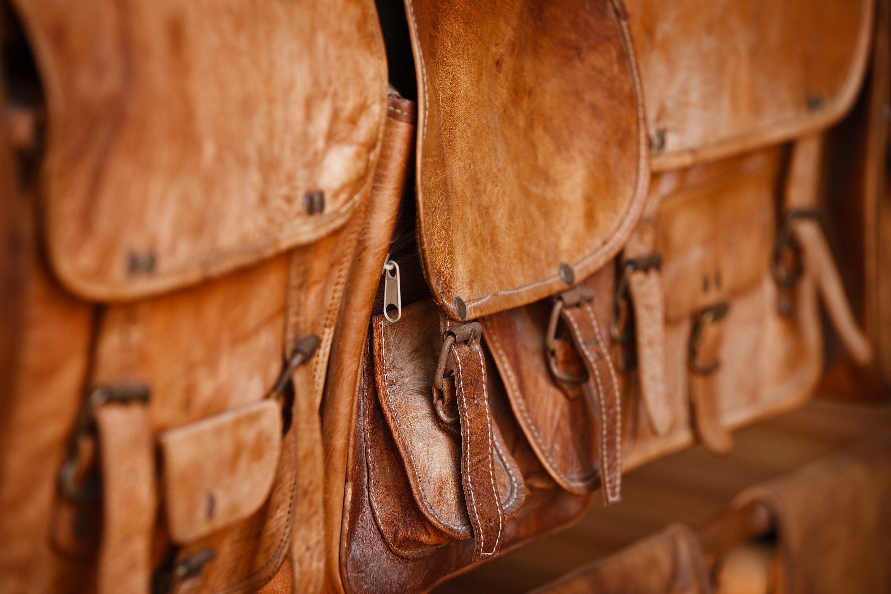 Leather goods - handbags in the open market