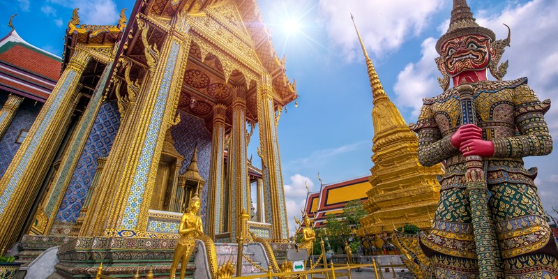 Wat Phra Kaew, Temple of the Emerald Buddha Wat Phra Kaew is one of Bangkok's most famous tourist sites and it was built in 1782 at Bangkok, Thailand