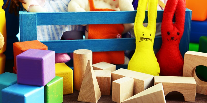 Pile of toys close up