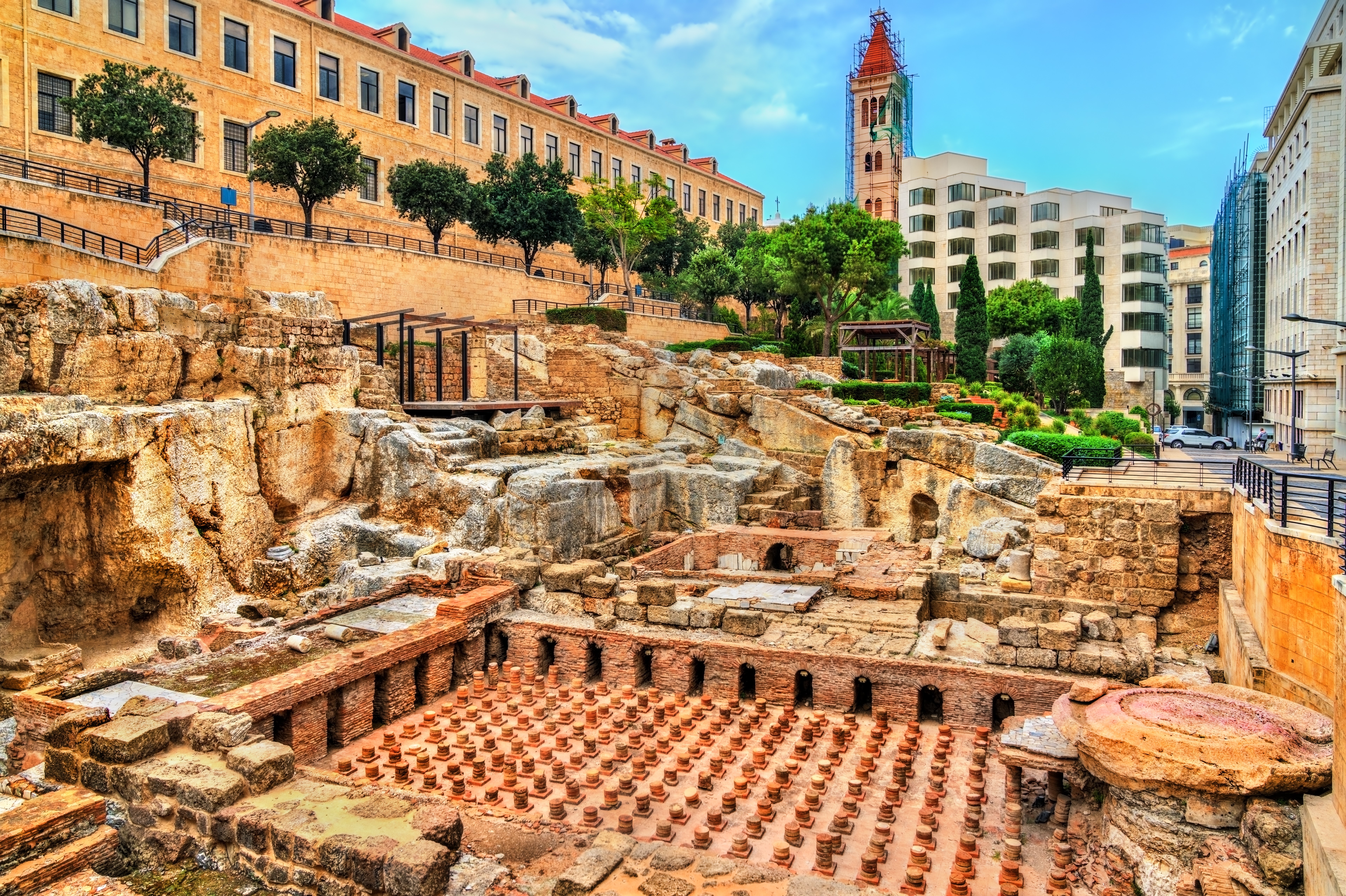 Ruins of the Roman Baths of Berytus in Beirut, Lebanon