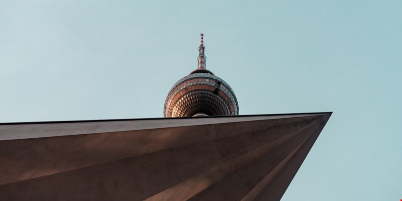 bottom-up view of the Berlin TV Tower