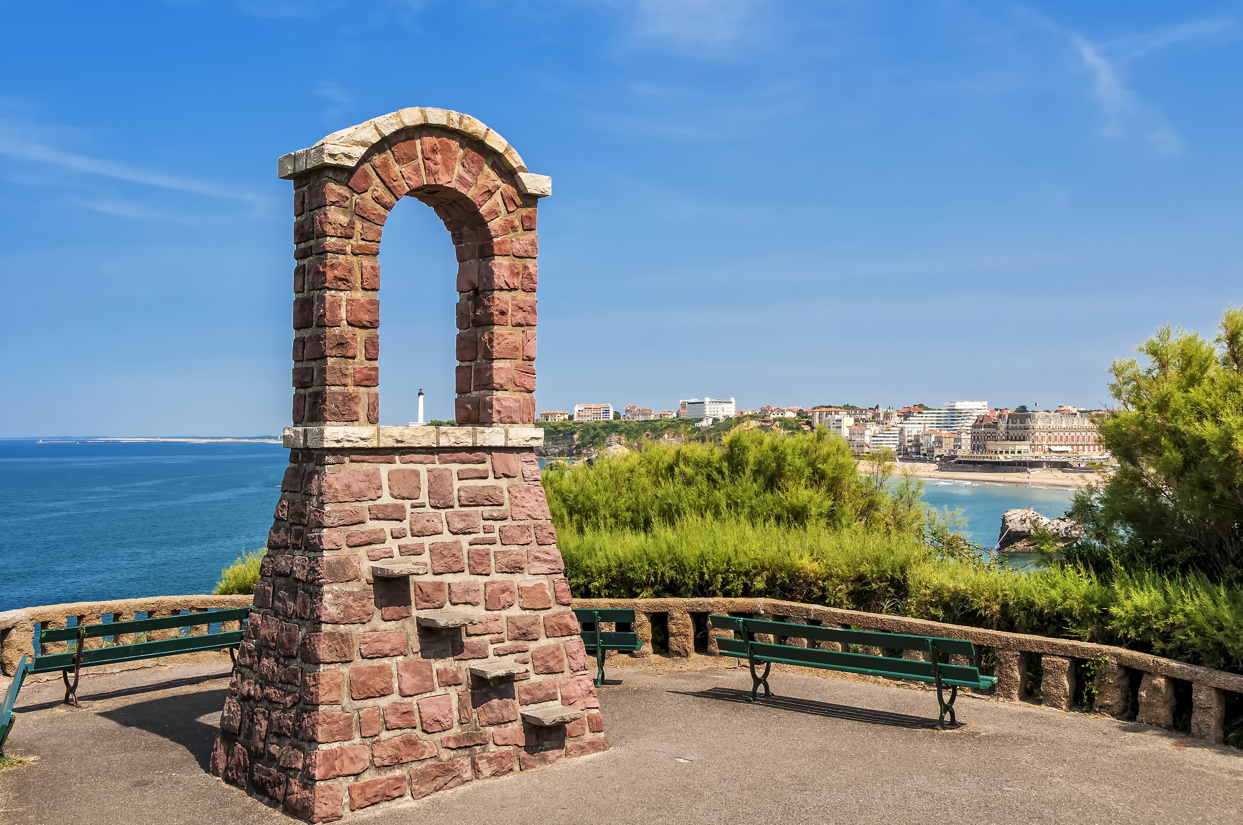 Lighthouse atlantic coast basque biarritz france spa resort park beach