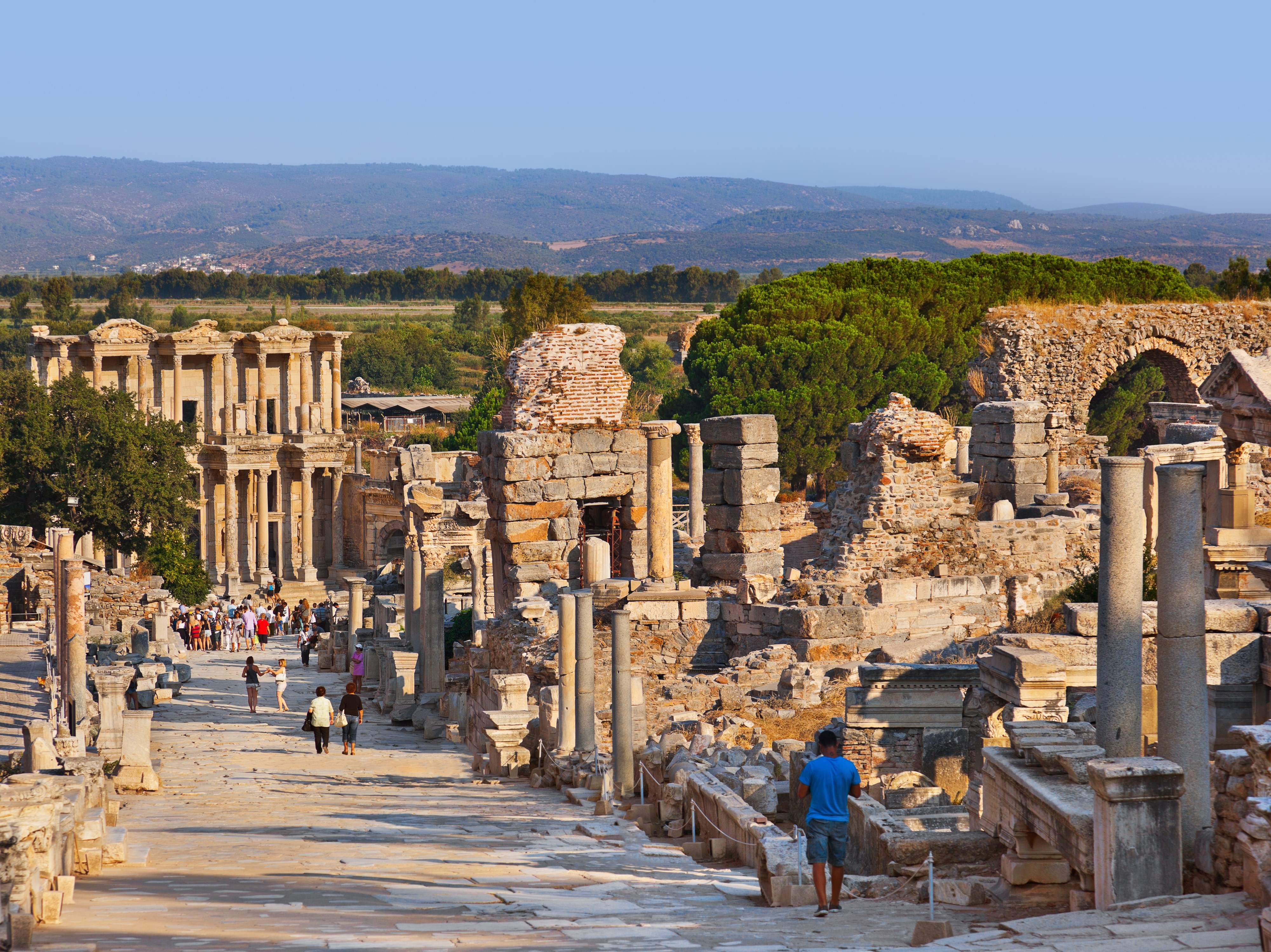 Ancient ruins in Ephesus Turkey - archeology background