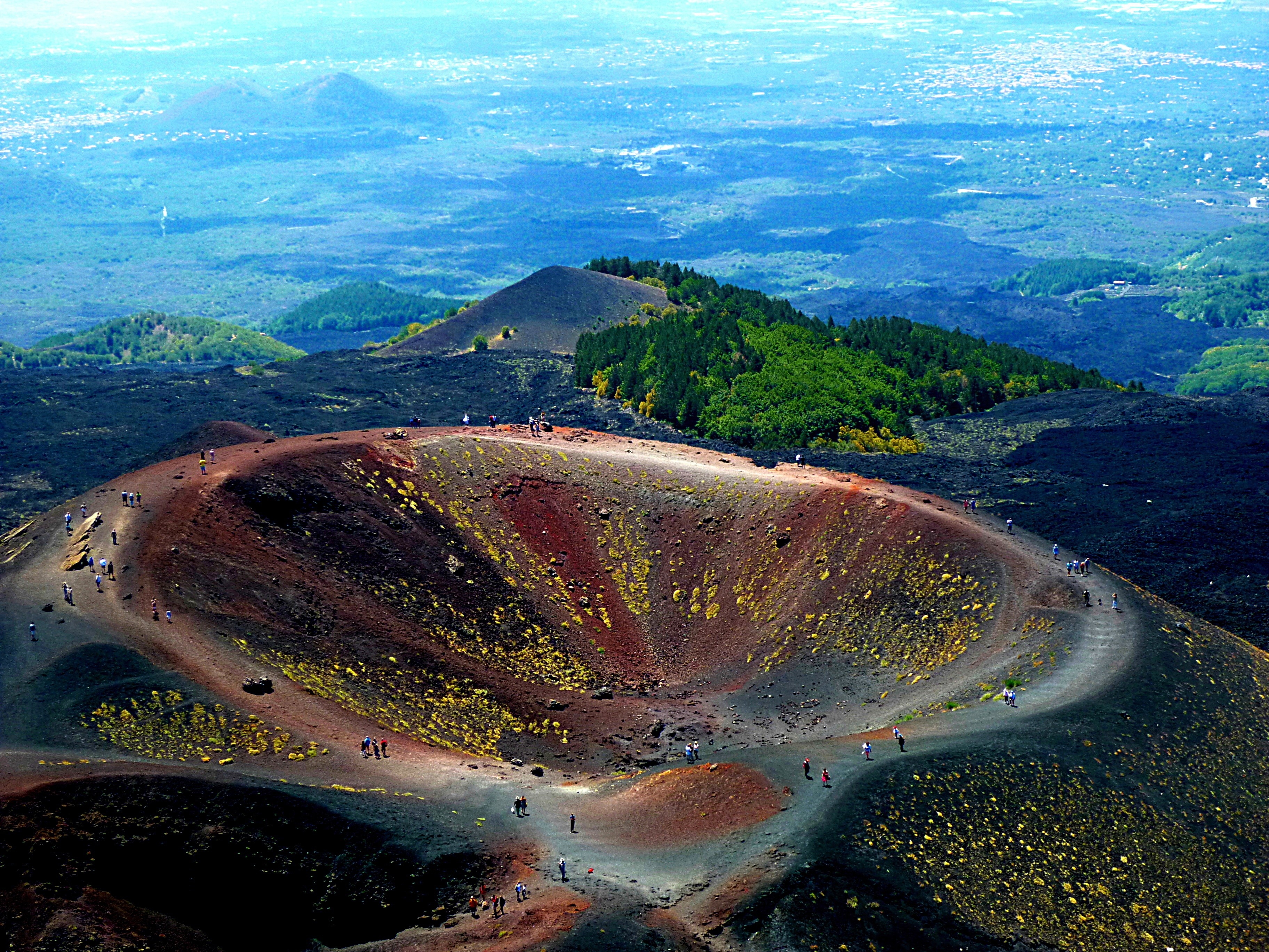 breathtaking views of an extinct crater of Etna, italy