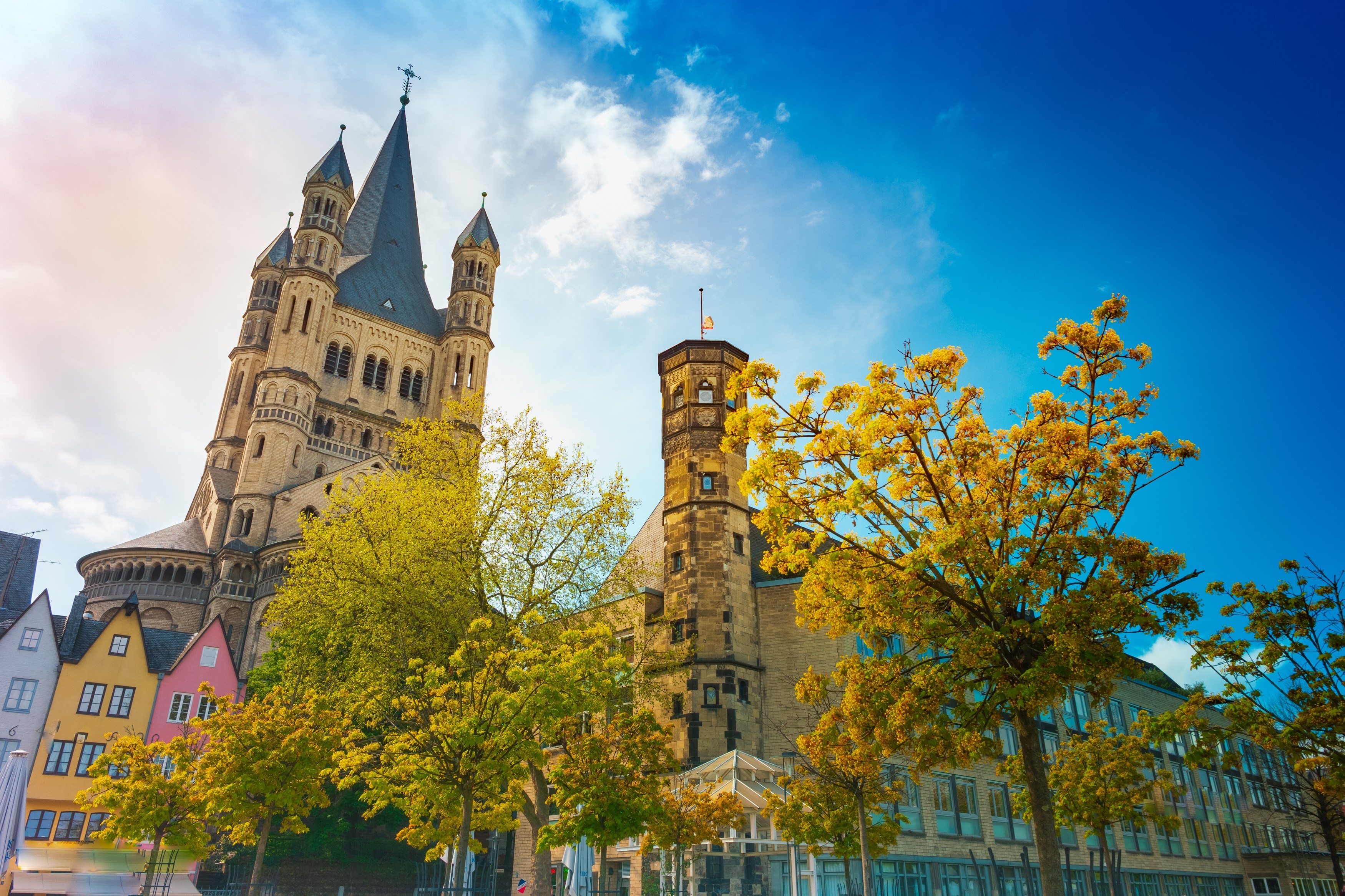 Cologne, Germany. The Church of St. Martin. Of the twelve Romanesque churches built in X-XI centuries on the territory of Cologne, perhaps the most beautiful is the Church of St. Martin.