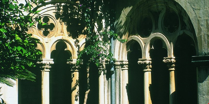 Stairs of Dominican Monastery in old town Dubrovnik in Croatia