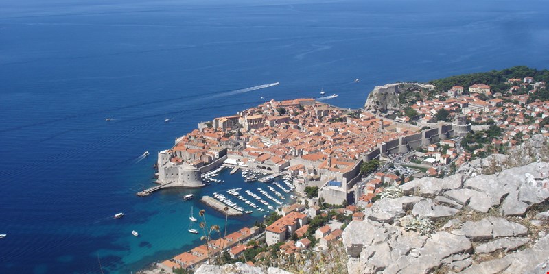 Cable car in Dubrovnik in a beautiful summer day, Croatia