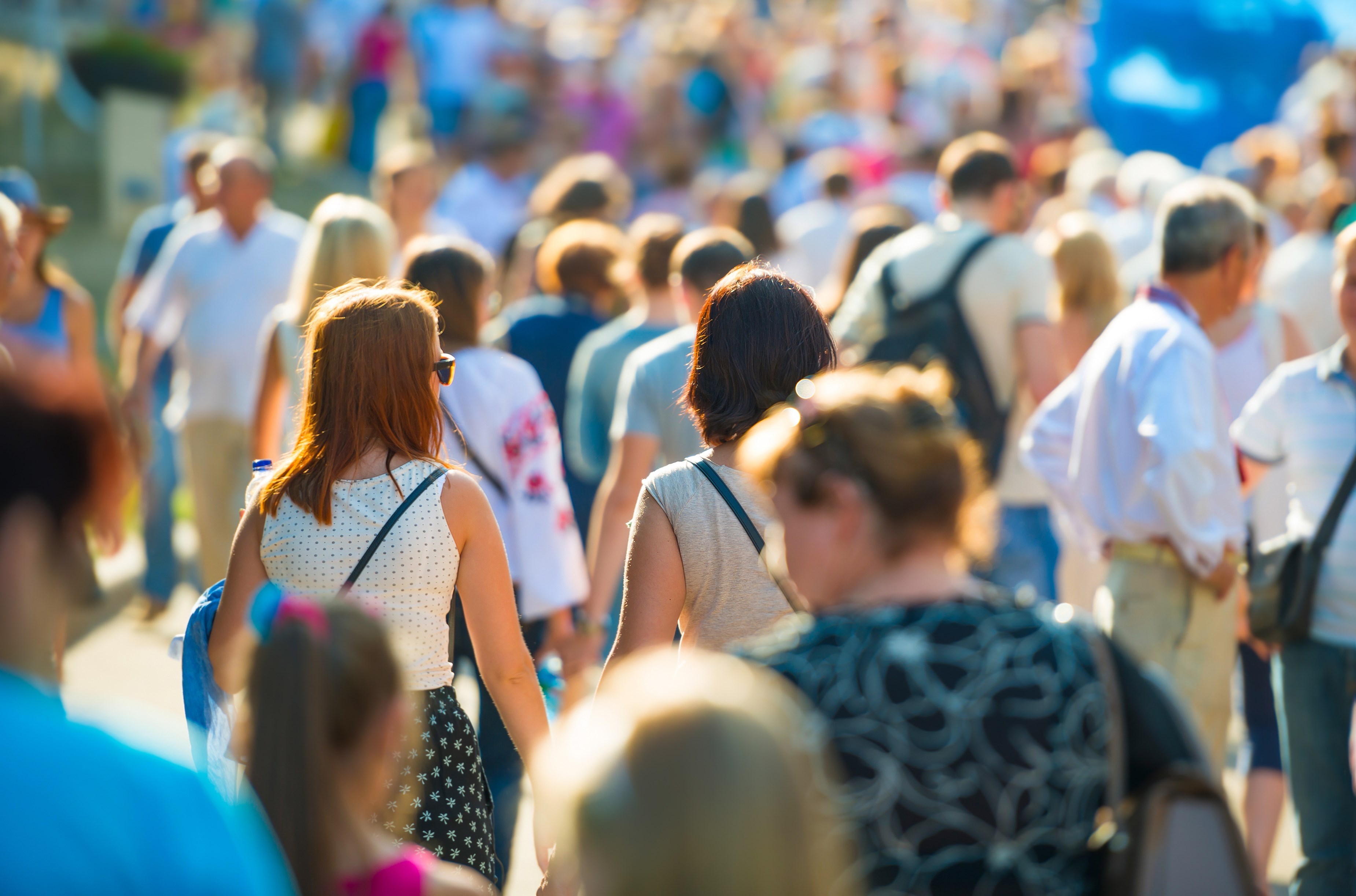 People walking in a shopping street