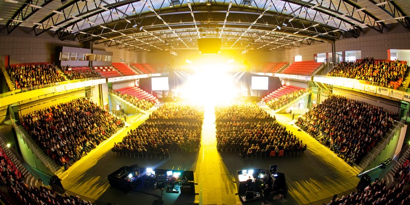 photo of a concert stage at Halmstad Arena