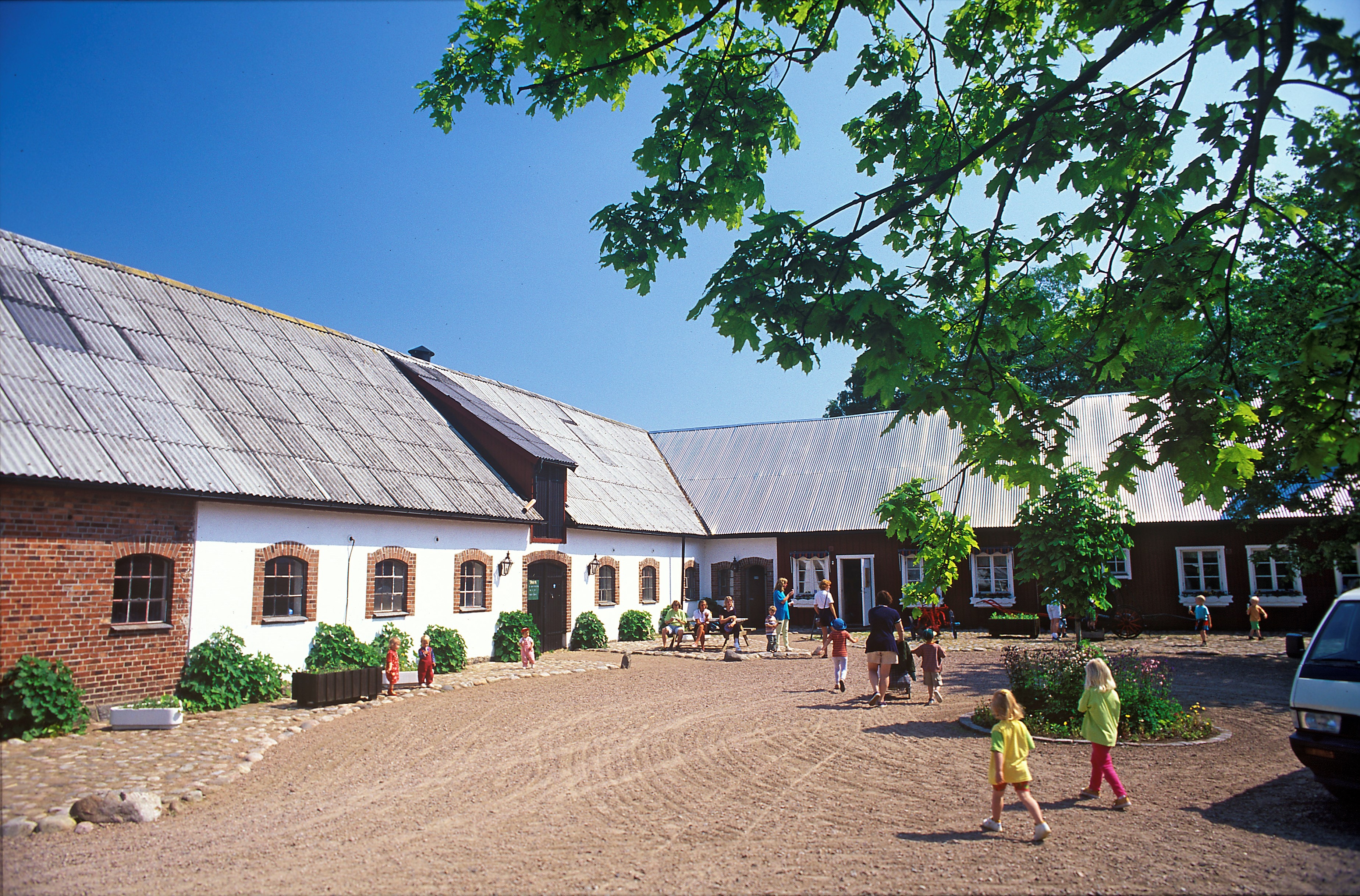 low houses in Stadsbondgården Olofstorp, close to Halmstad, Sweden