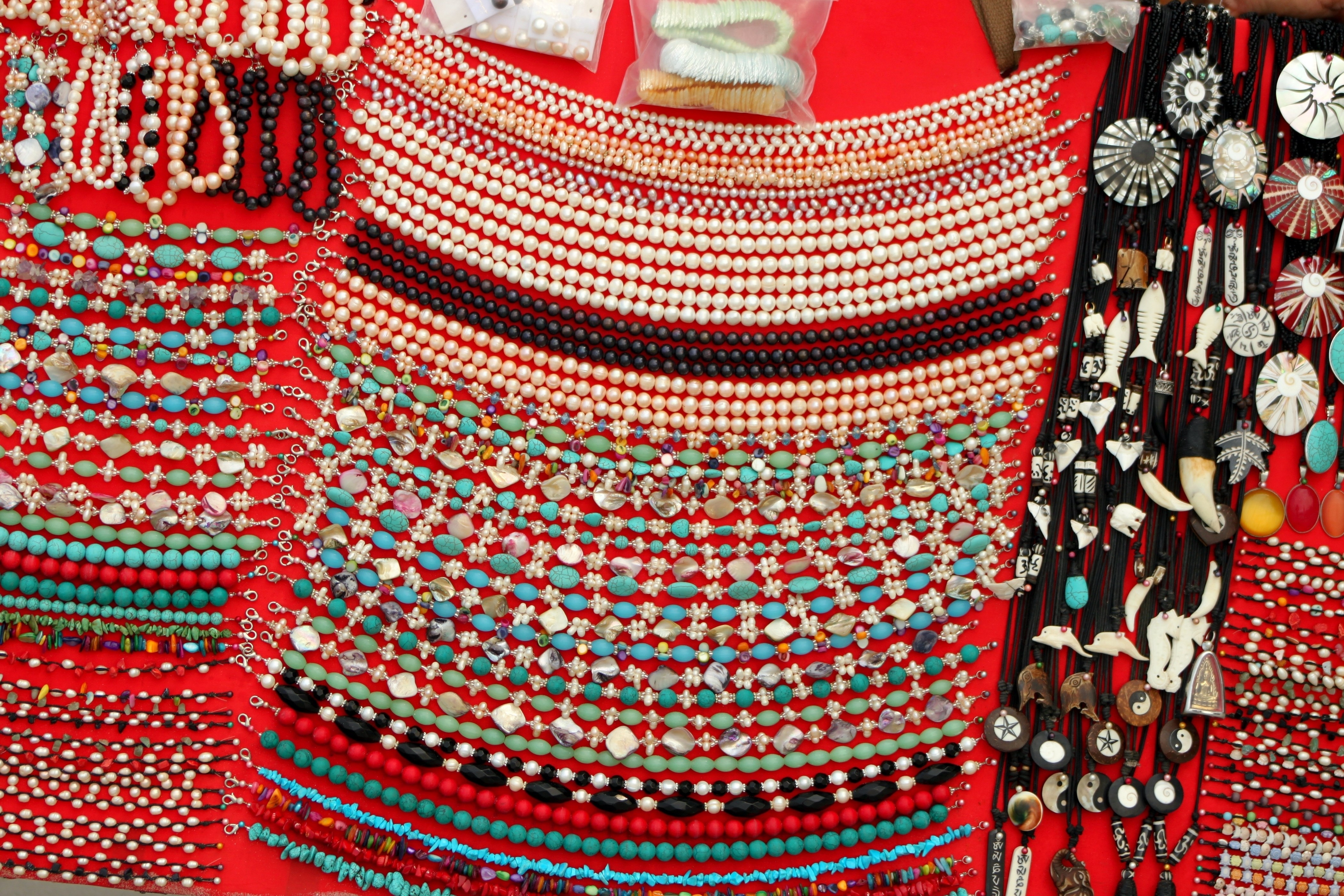 Beads, costume jewellery close up