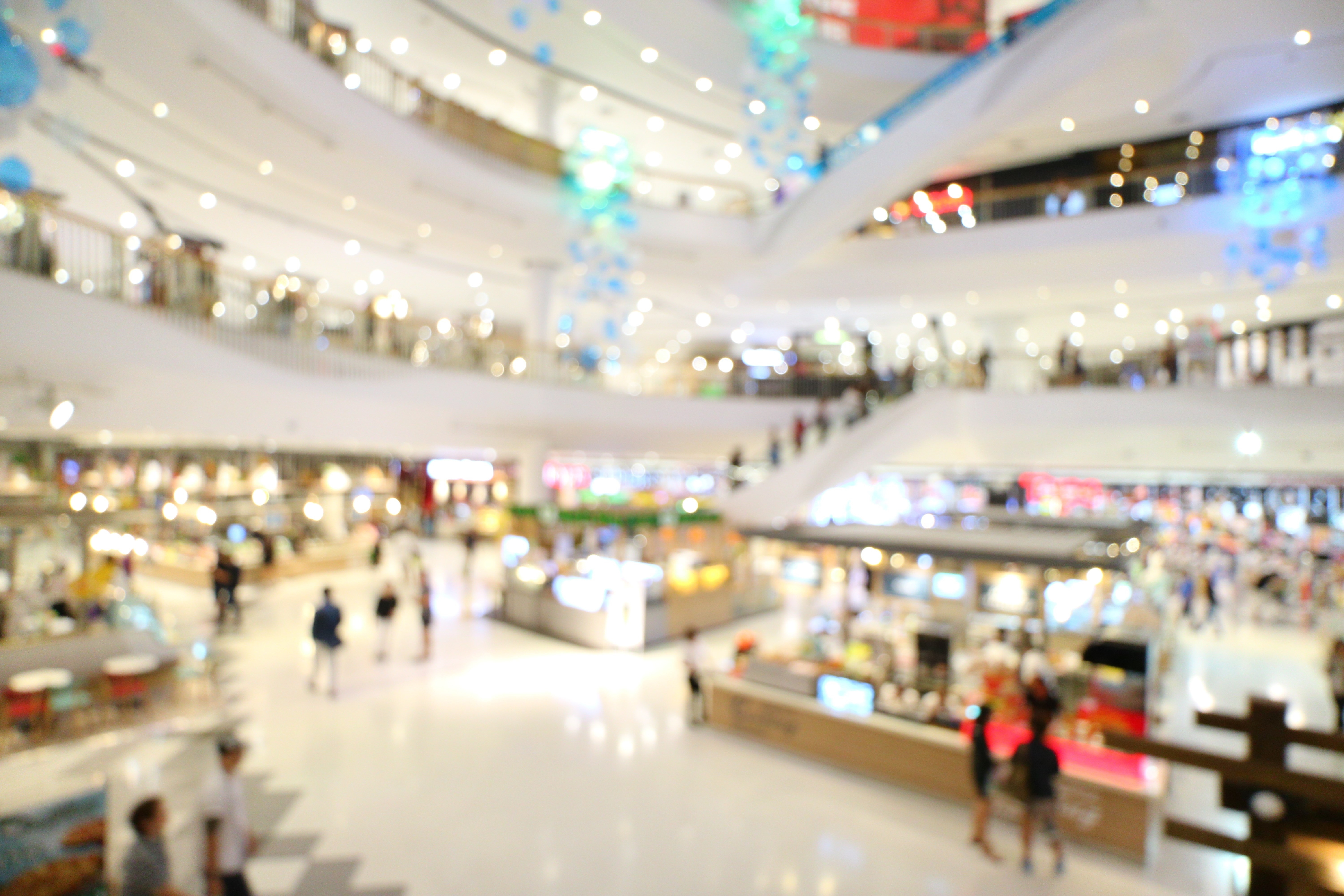 Shopping mall and retail store interior abstract blur background