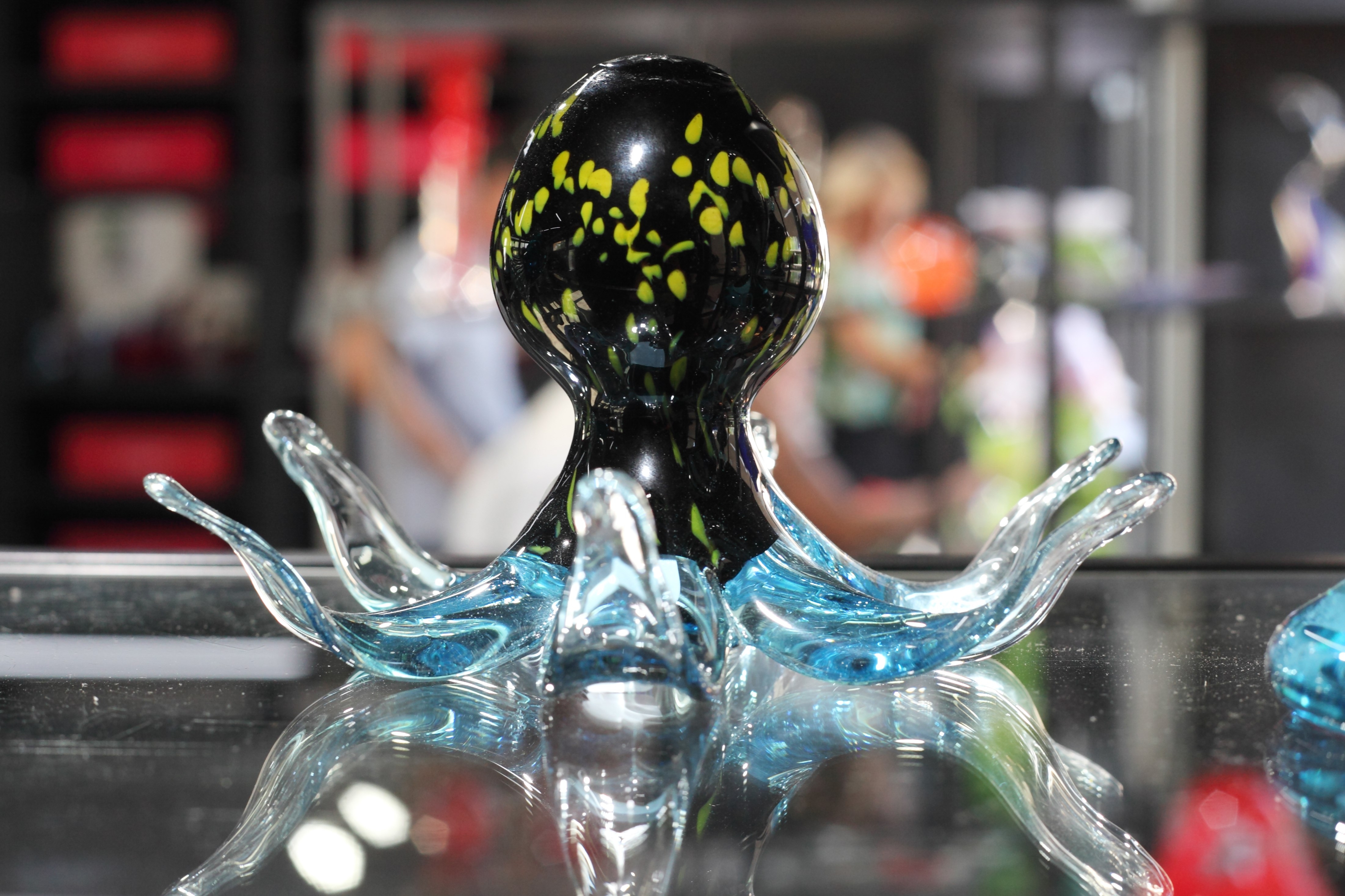 glass octopus souvenir in a shop