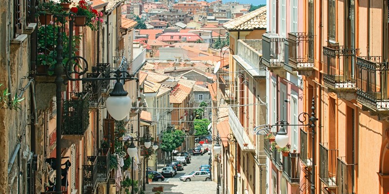 View of a typical Italian architecture - the city Vibo Valentia