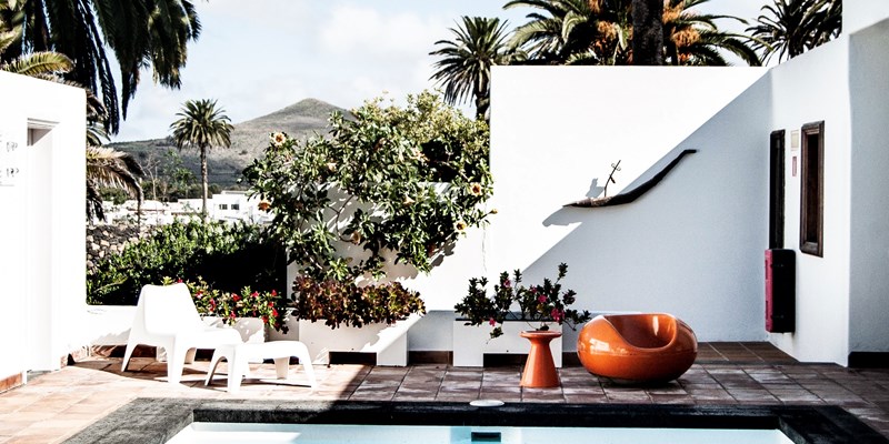 Poolside at the Palm Grove House in Haría