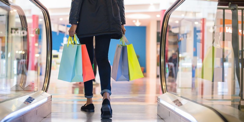 Woman carrying shopping bags