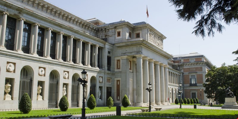 Exterior view of the Prado Museum. Madrid. Spain.