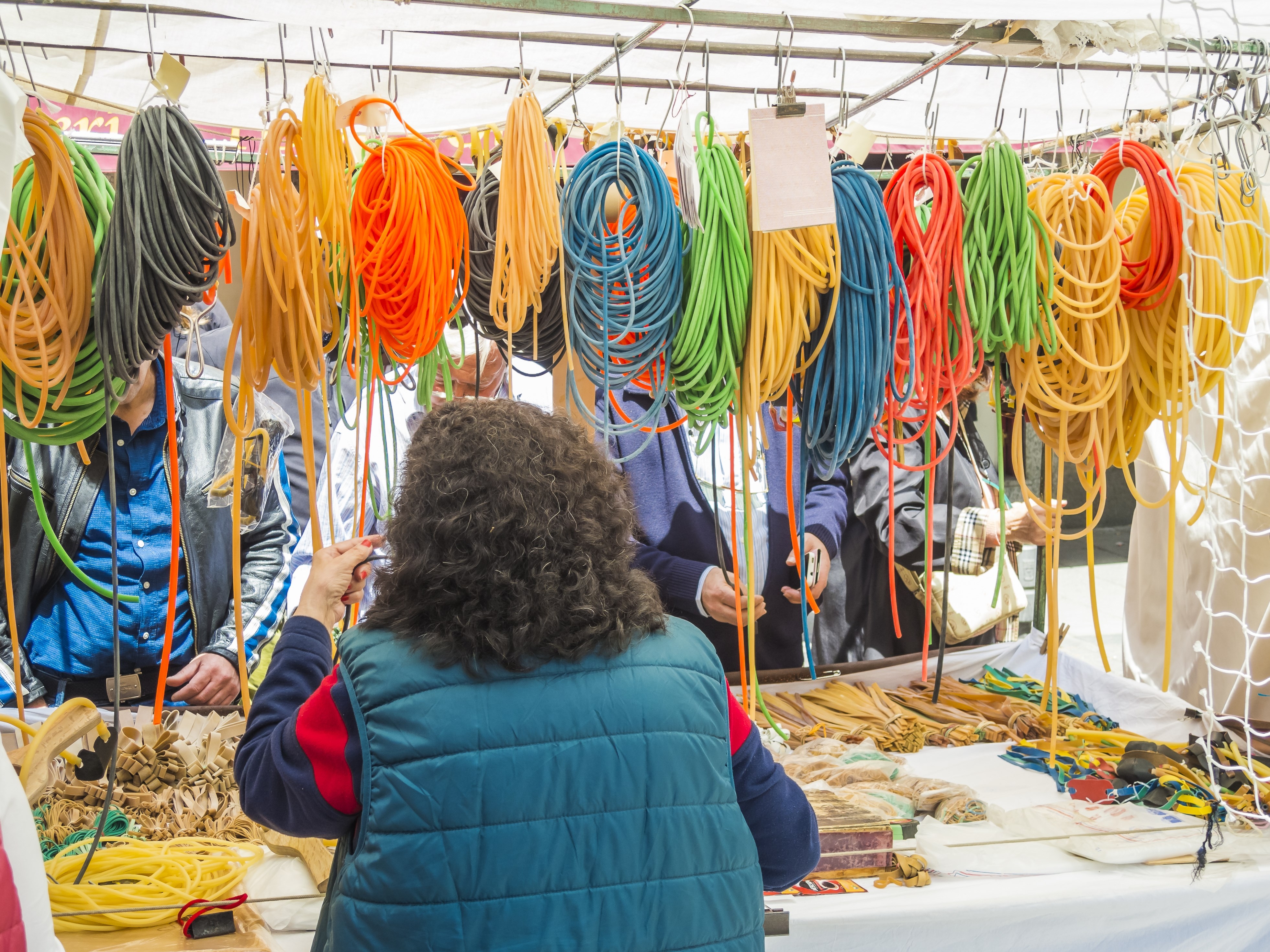 el rastro the typical street market of the city of Madrid