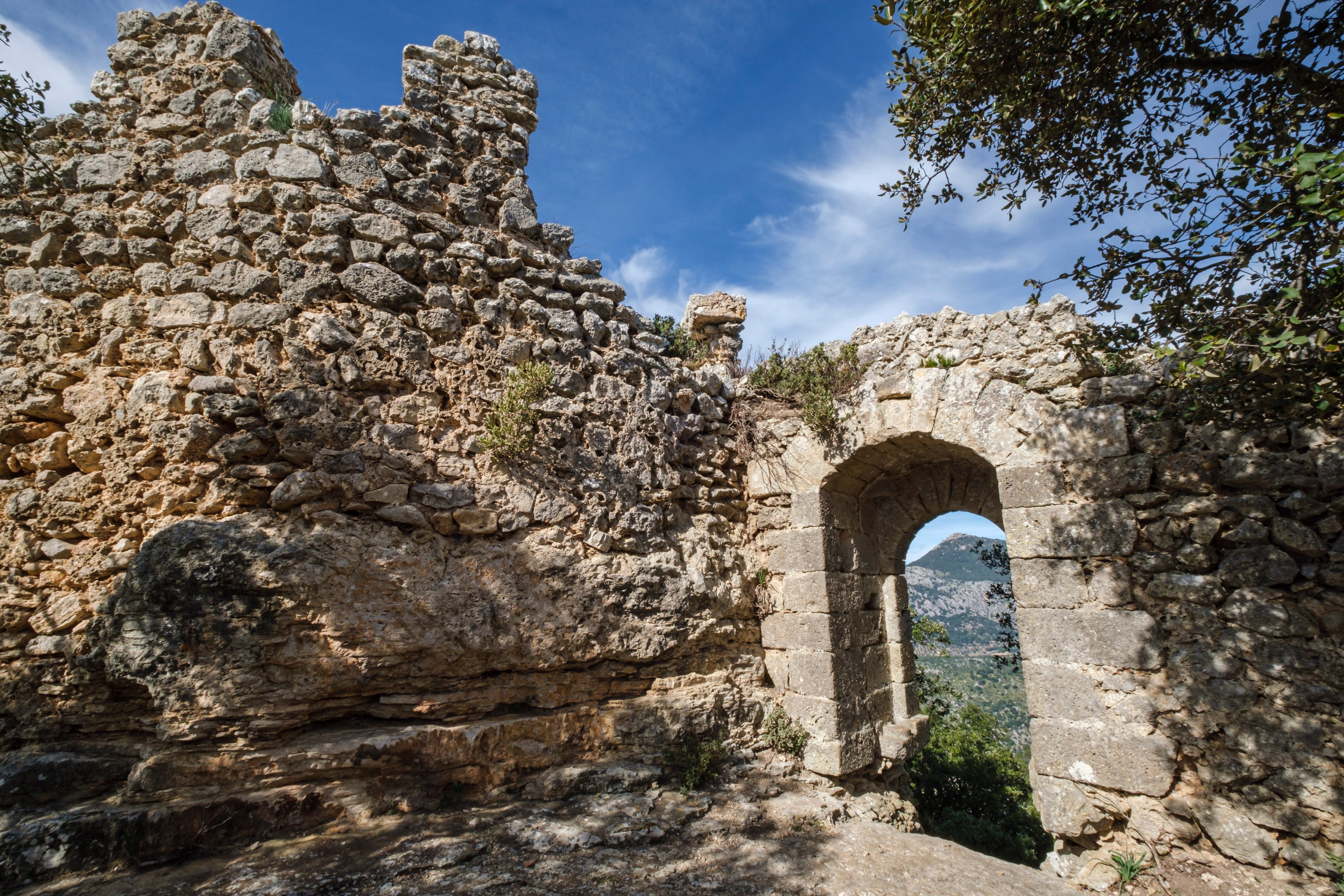 Alaro castle, ruins of the western walls, Alaro, Mallorca, Balearic Islands, Spain