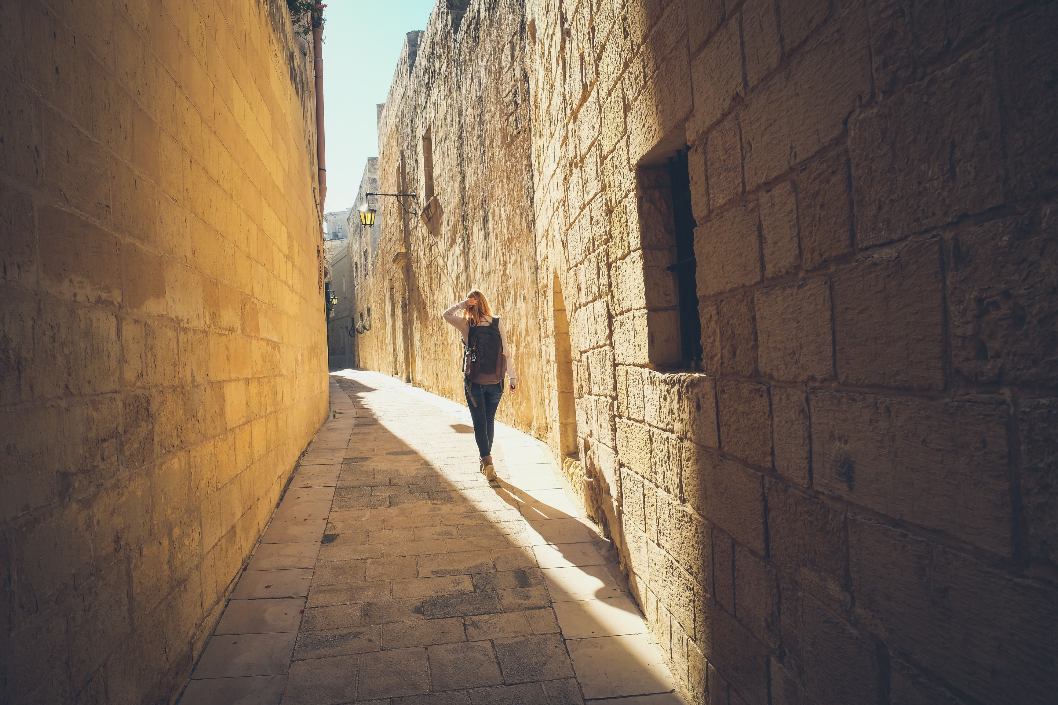 Woman in old Mdina, Malta