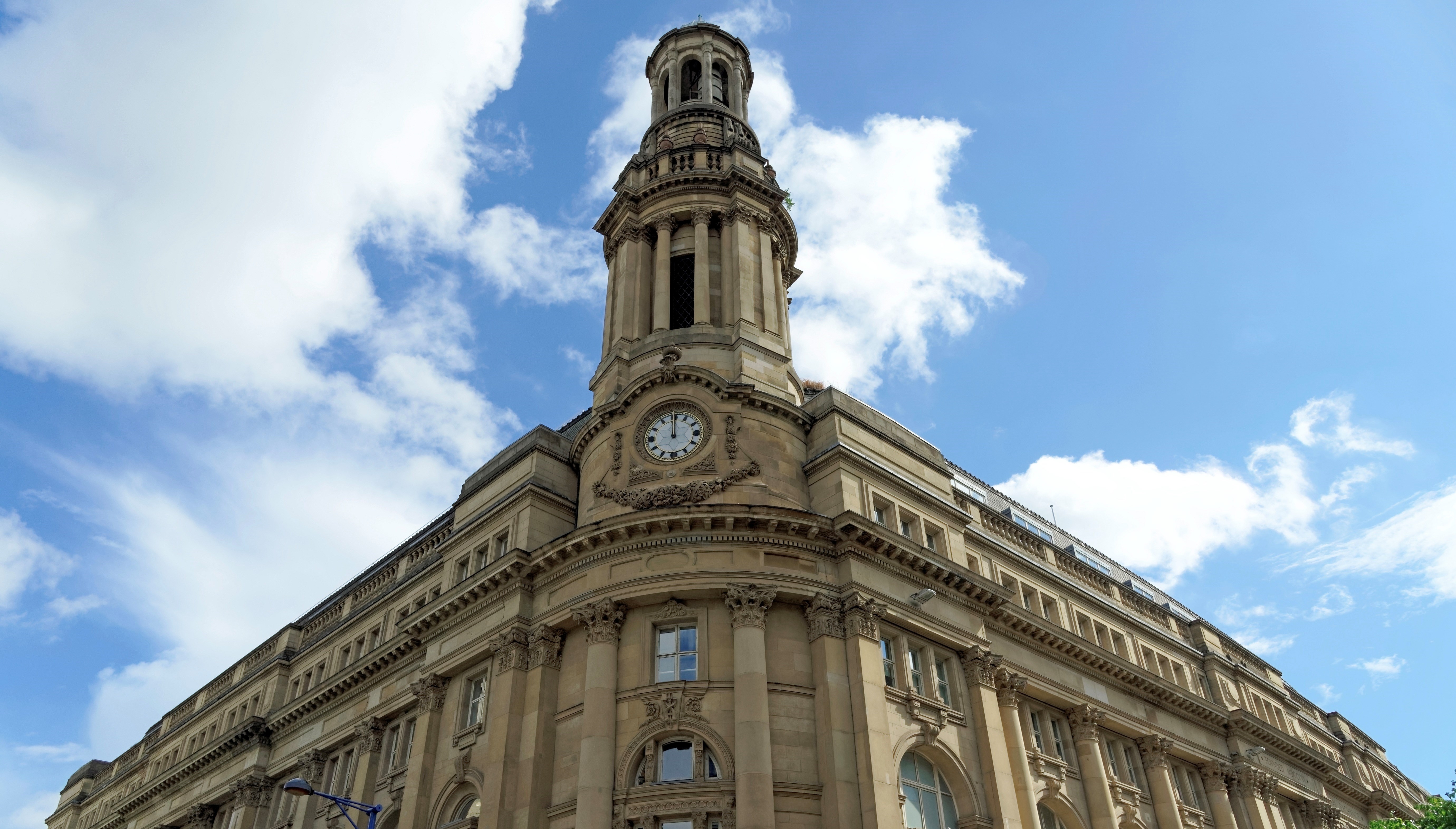 Royal Exchange building in Manchester, England