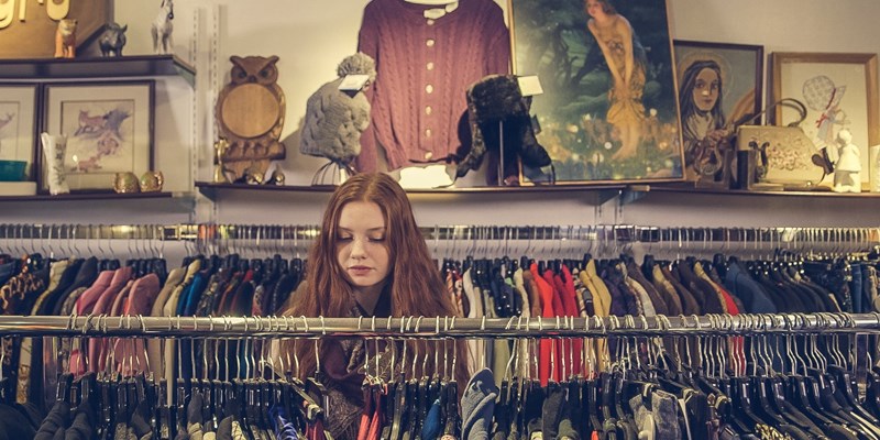 Girl shopping at a boutique
