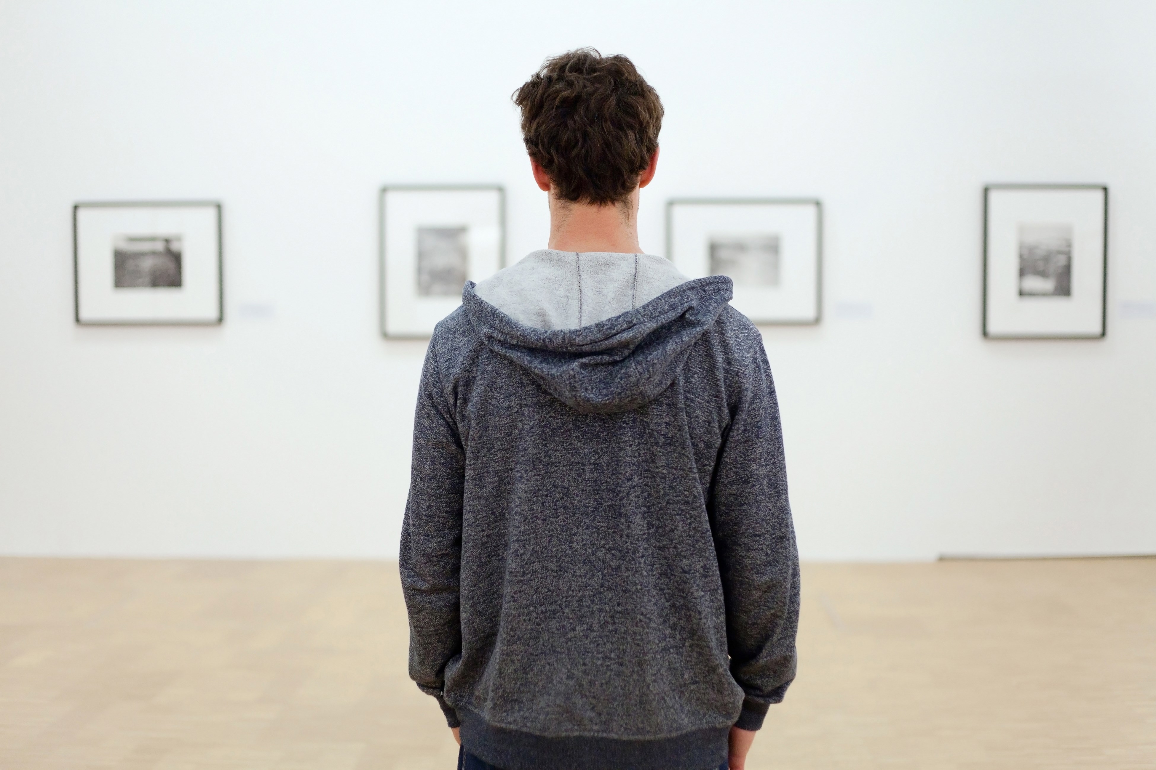 Man in a photo gallery