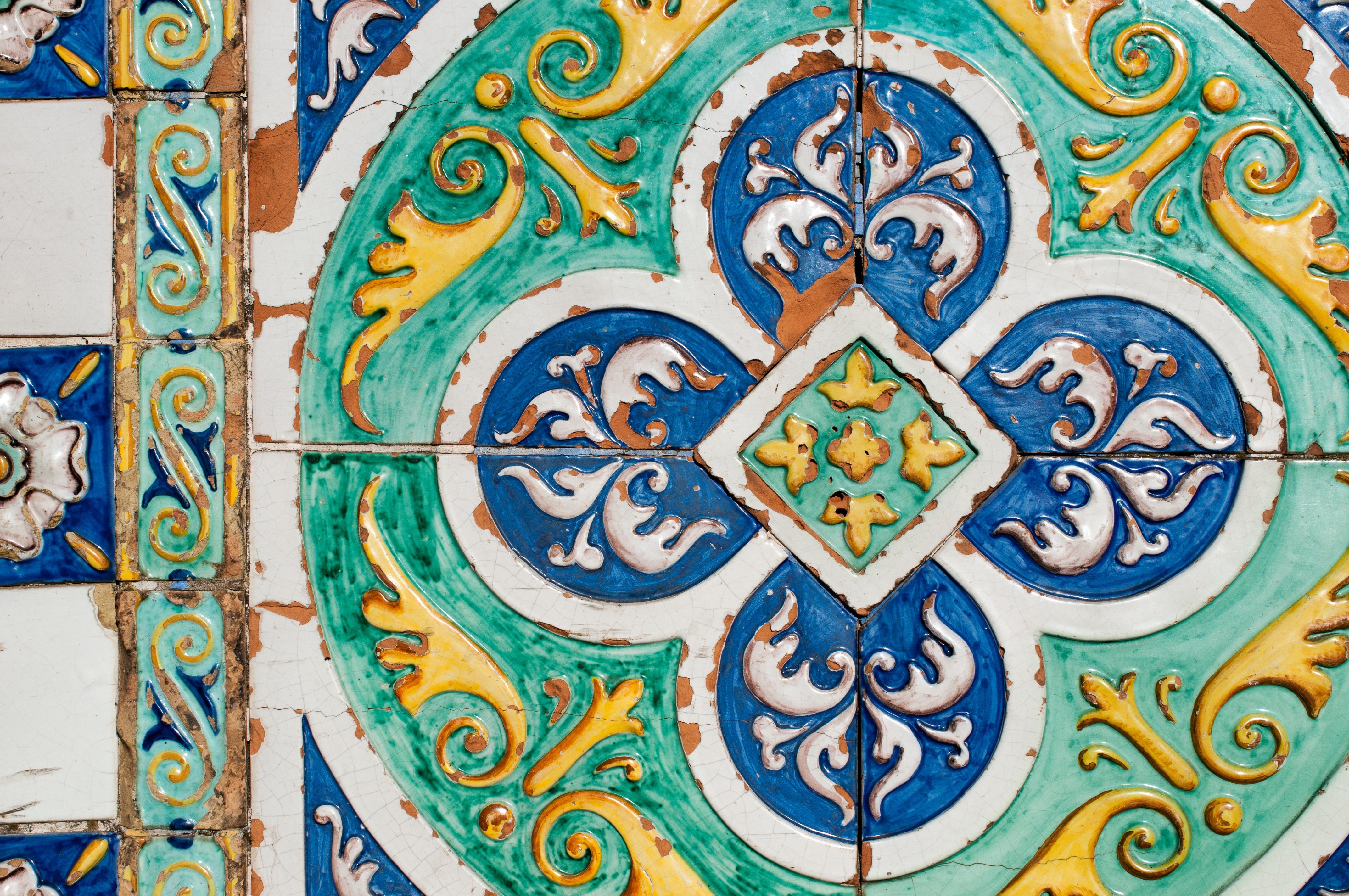Majolica tiles in Palermo, Italy