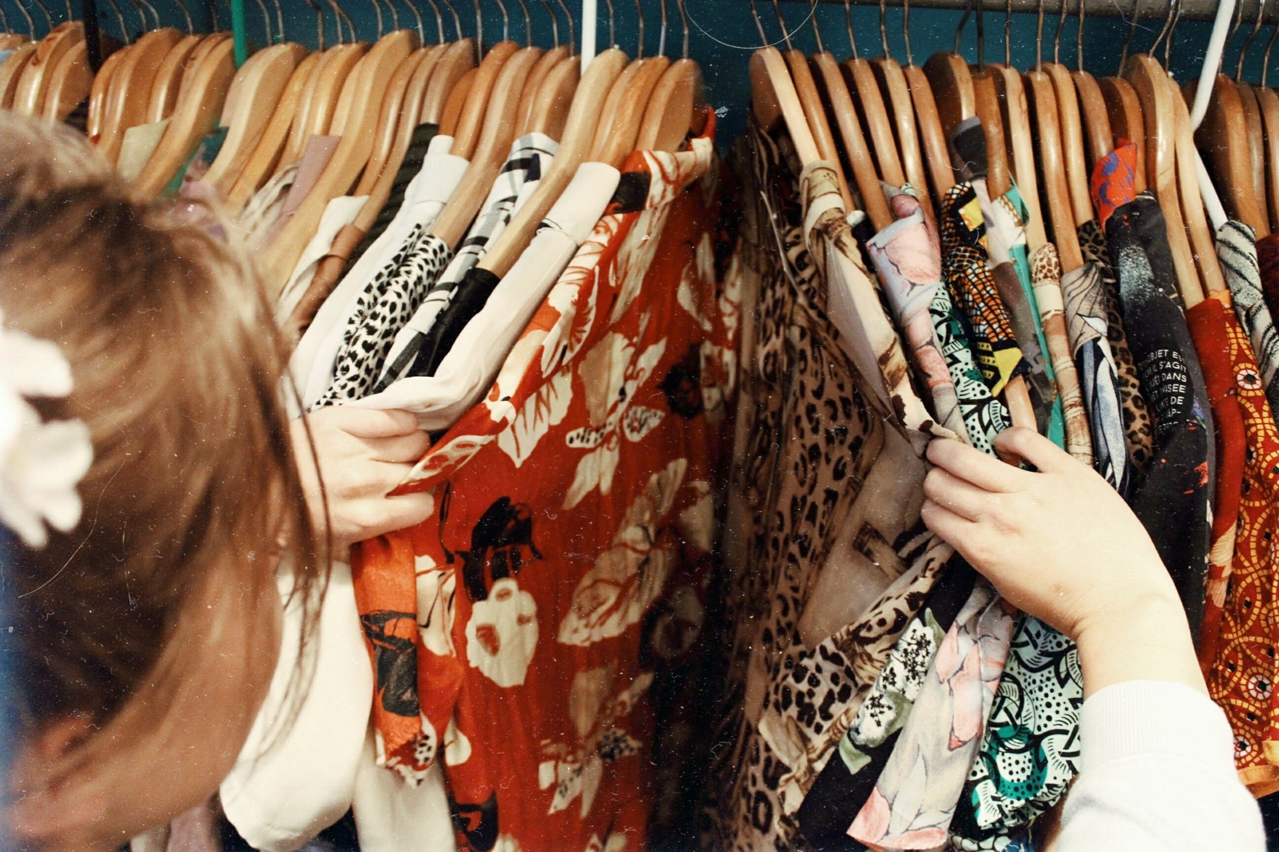 vintage clothes on a rack