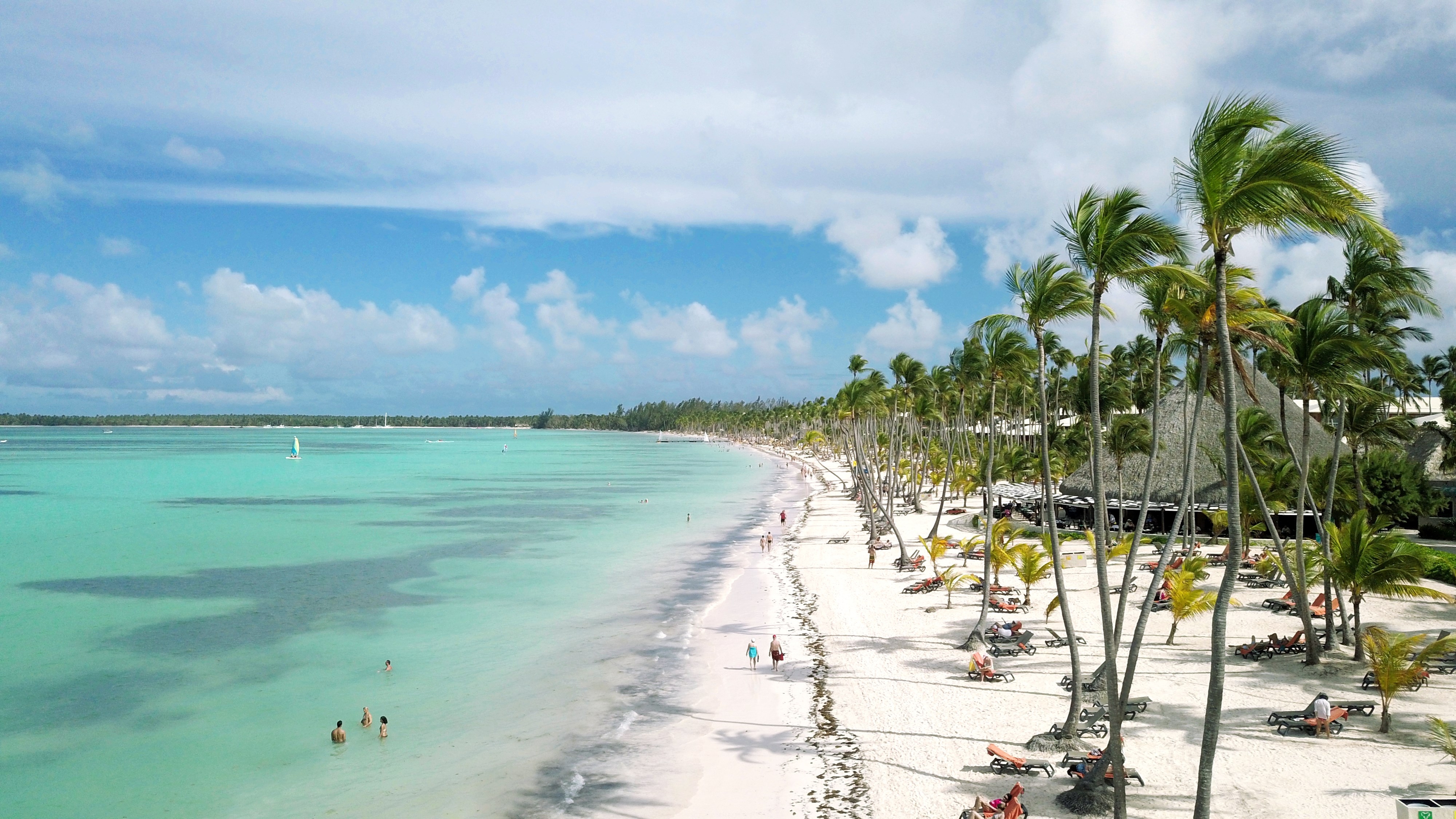 White sandy beach and turquoise waters