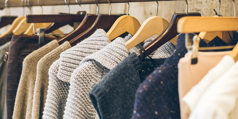 wool clothing in a store