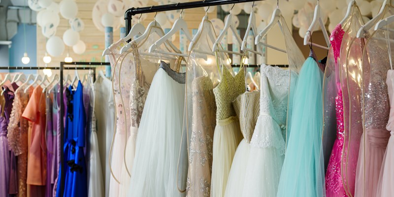 women's dresses on hangers