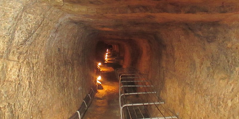 unnel of Eupalinos (Eupalinian tunnel), Pythagoreio, Samos, Greece.