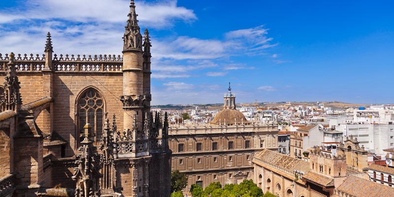 Cathedral La Giralda at Sevilla Spain - architecture background