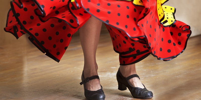 Fragment photo of flamenco dancer, only legs cropped, Legs fragment photo of spanish flamenco dancer