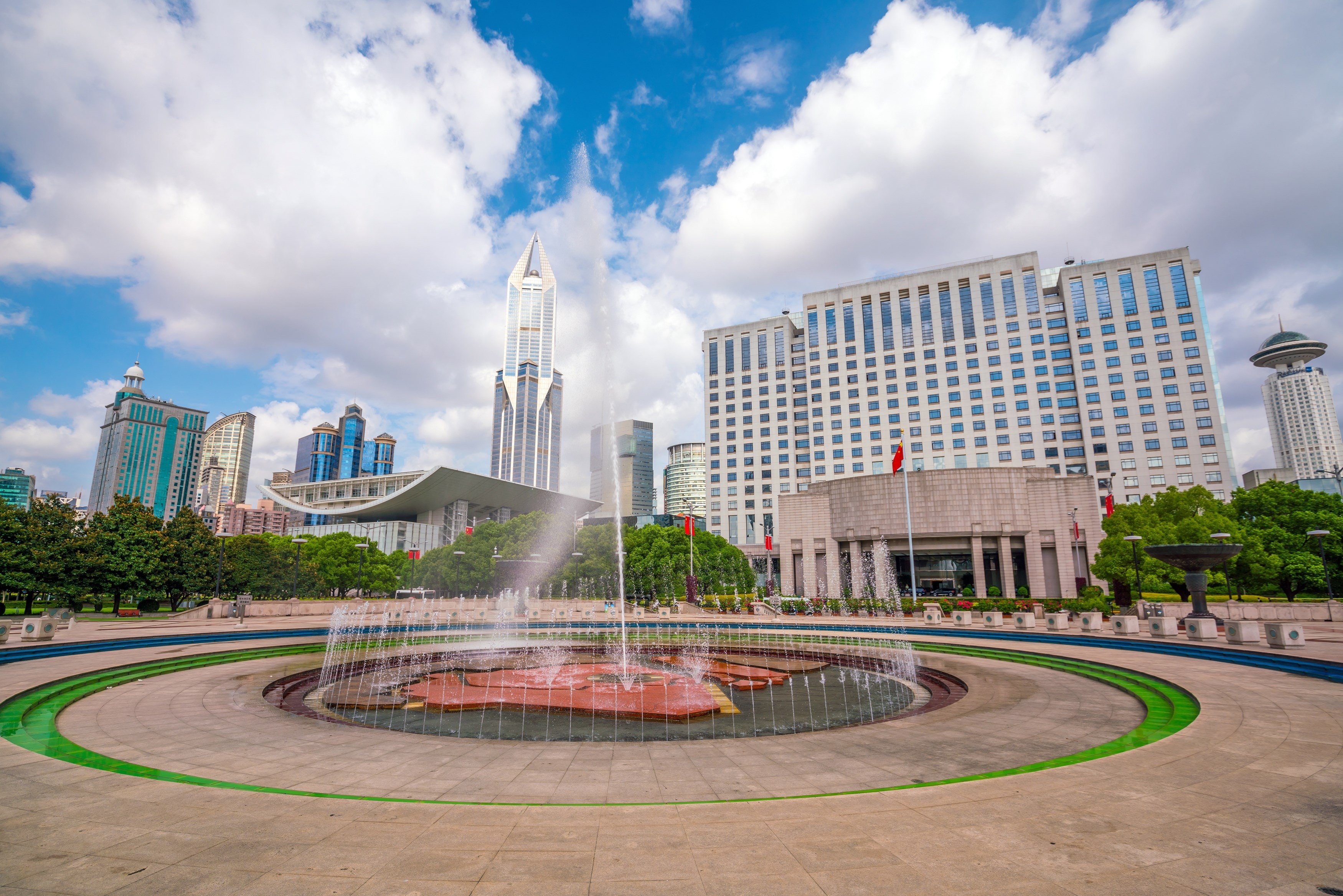 Shanghai People's square and park  in China