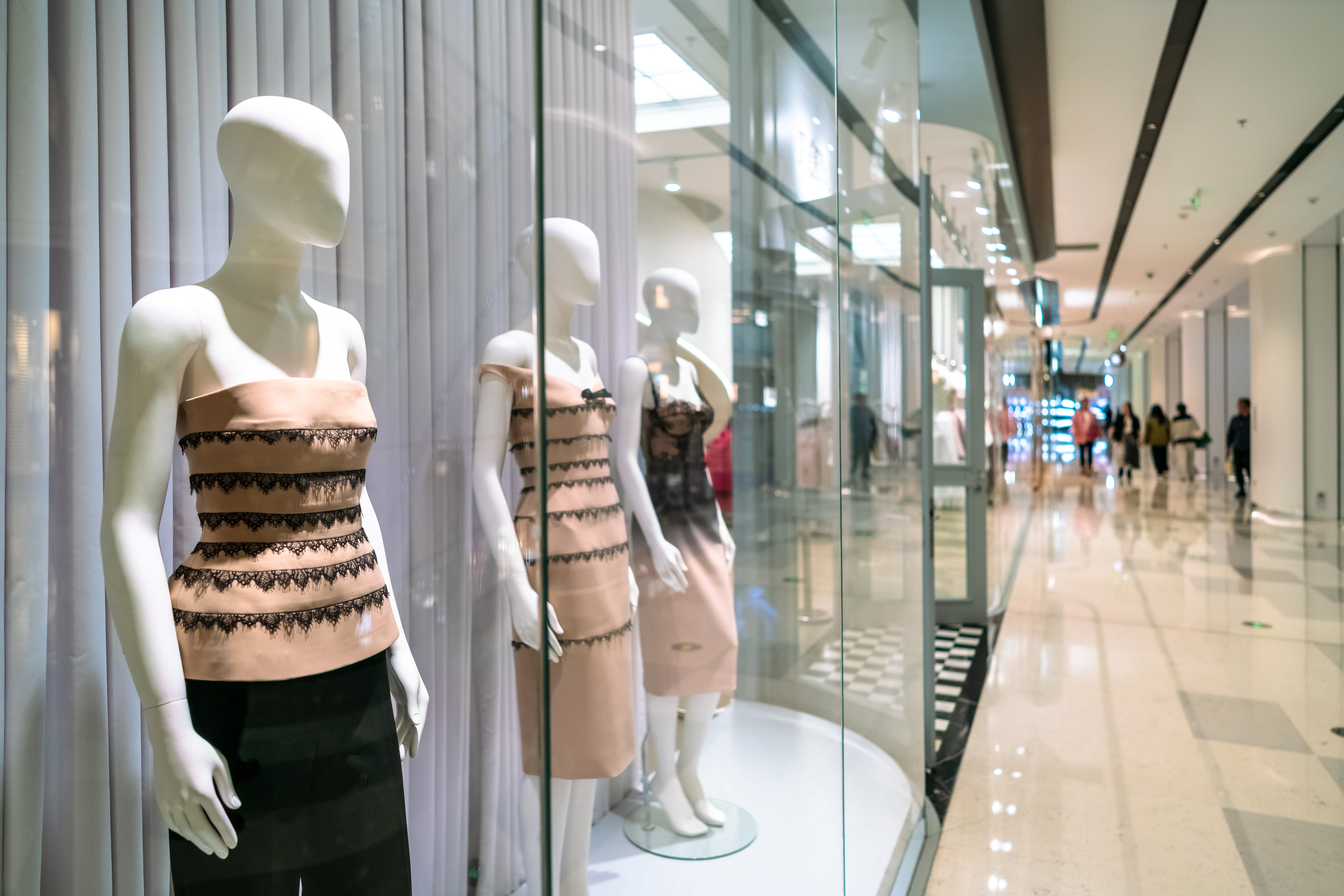 Clothing showcase in the shopping mall