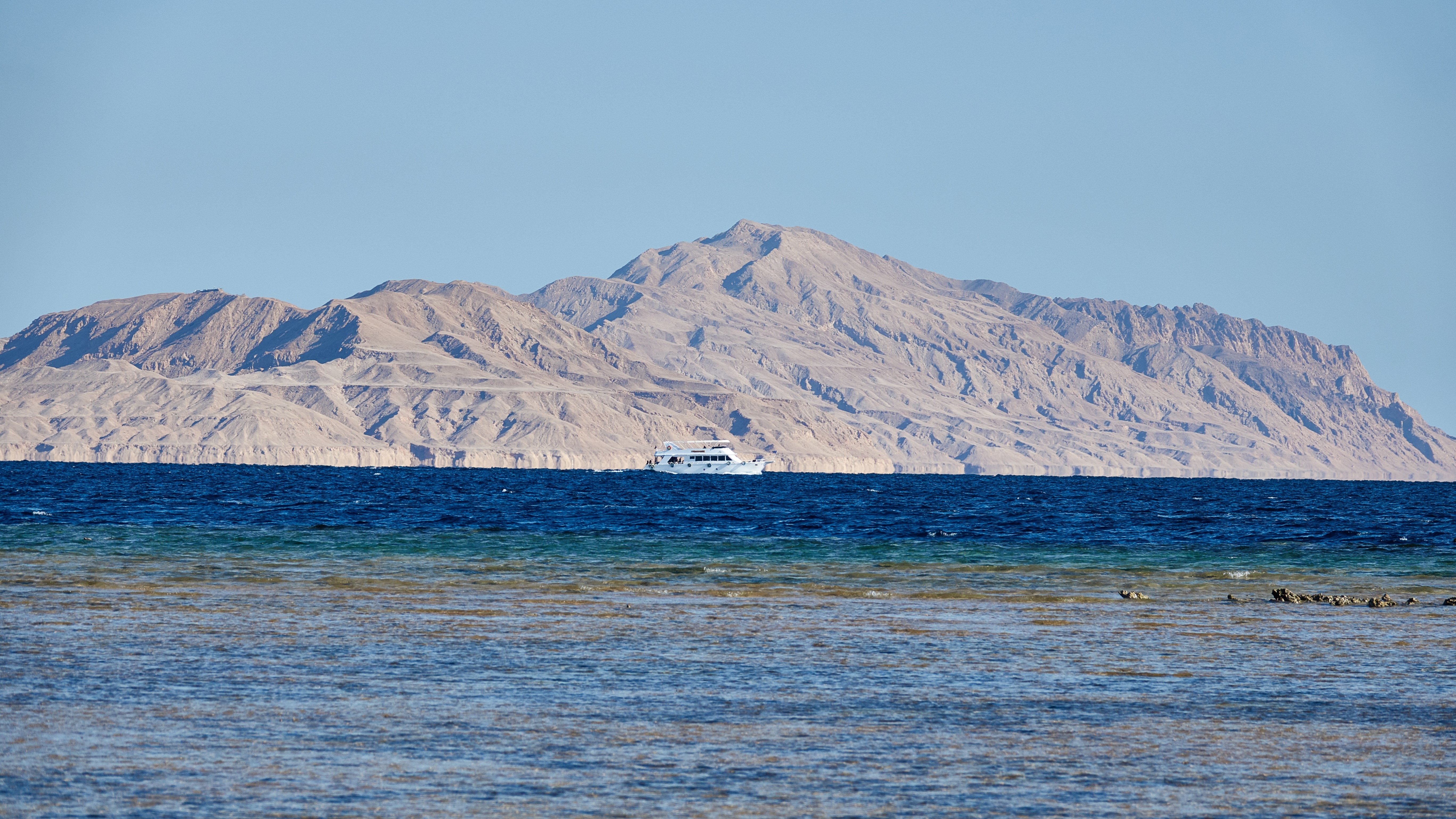 Tiran Island Egypt Sharm el Sheikh, yacht in the red sea