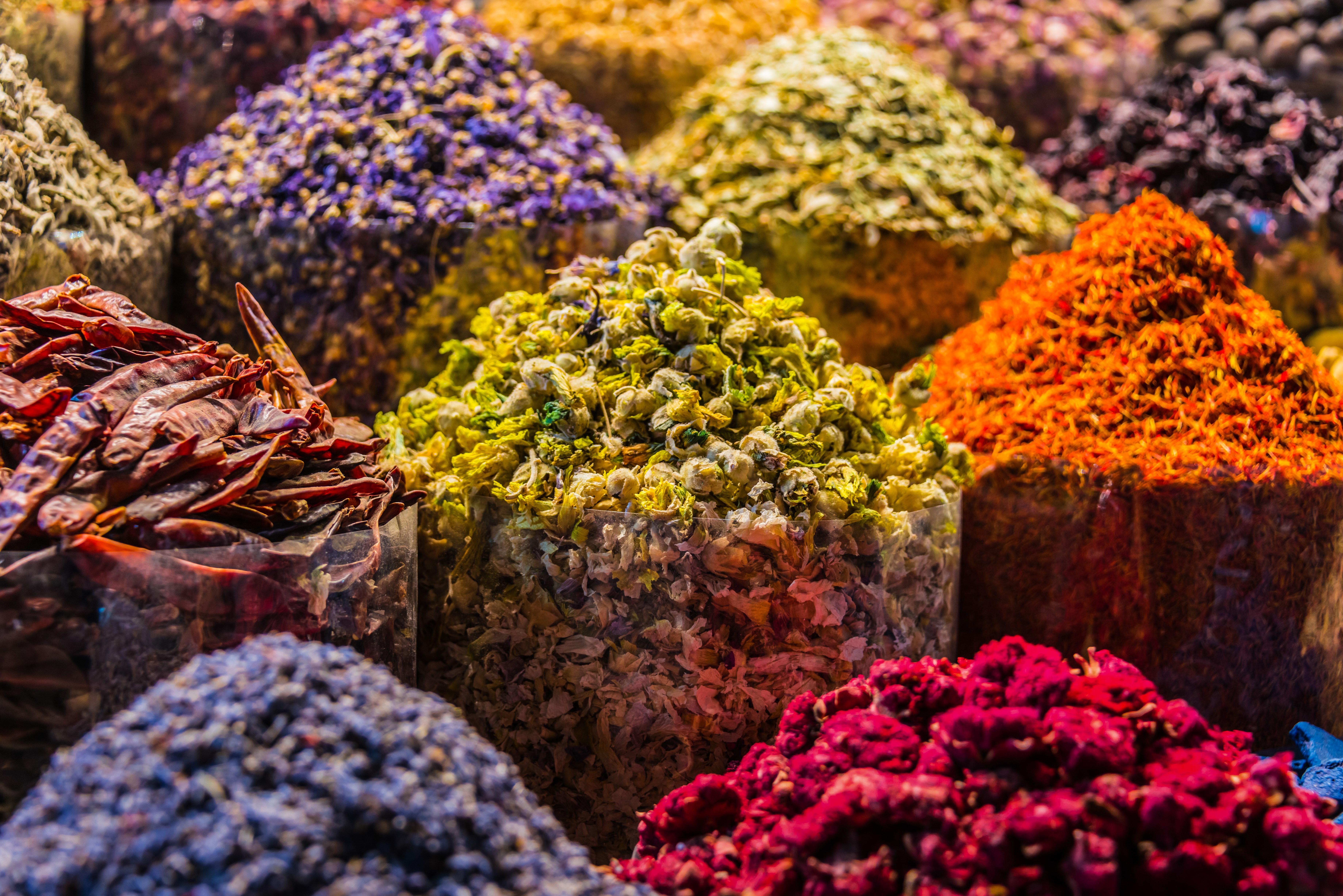 variety of spices and herbs