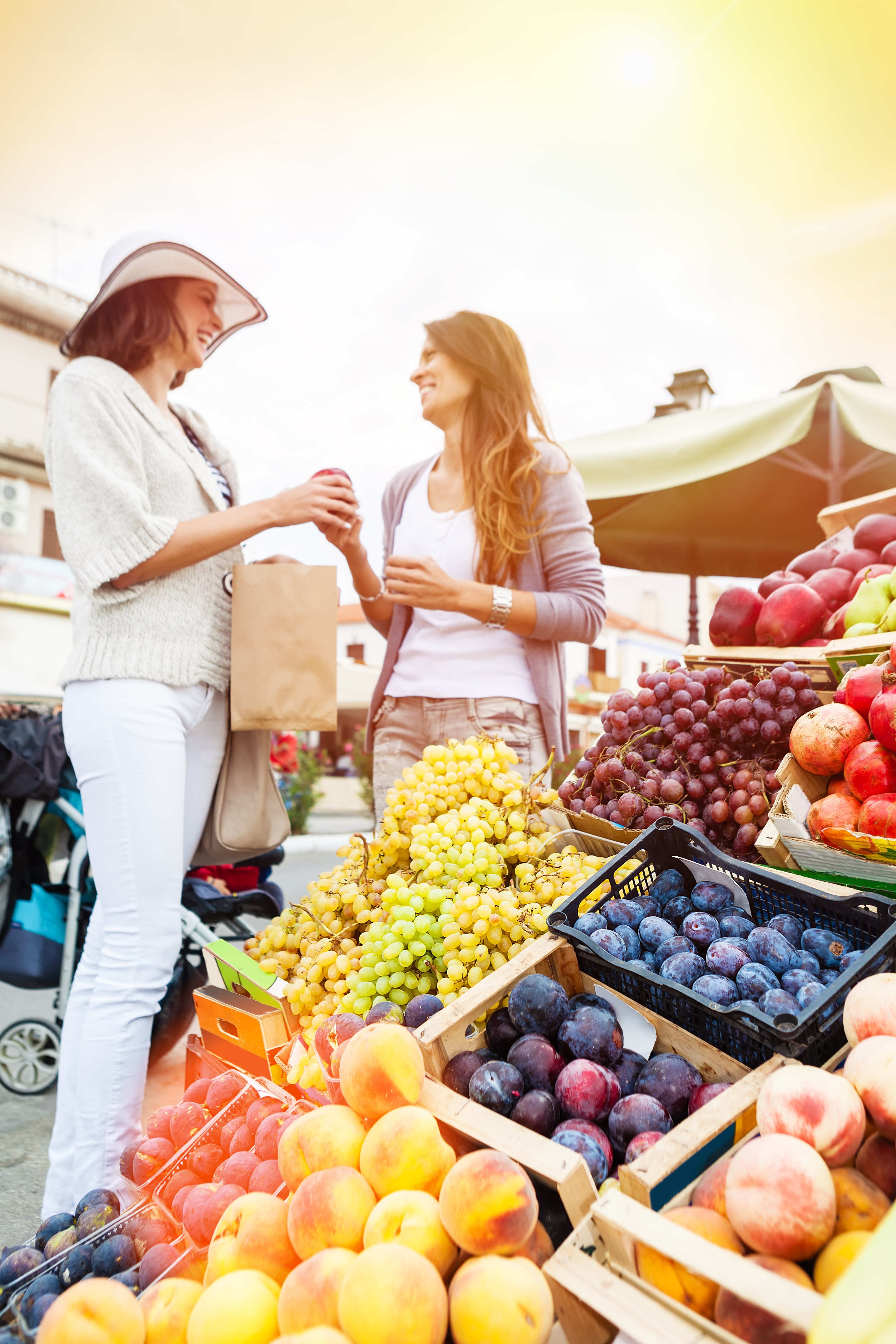 Shopping in a market