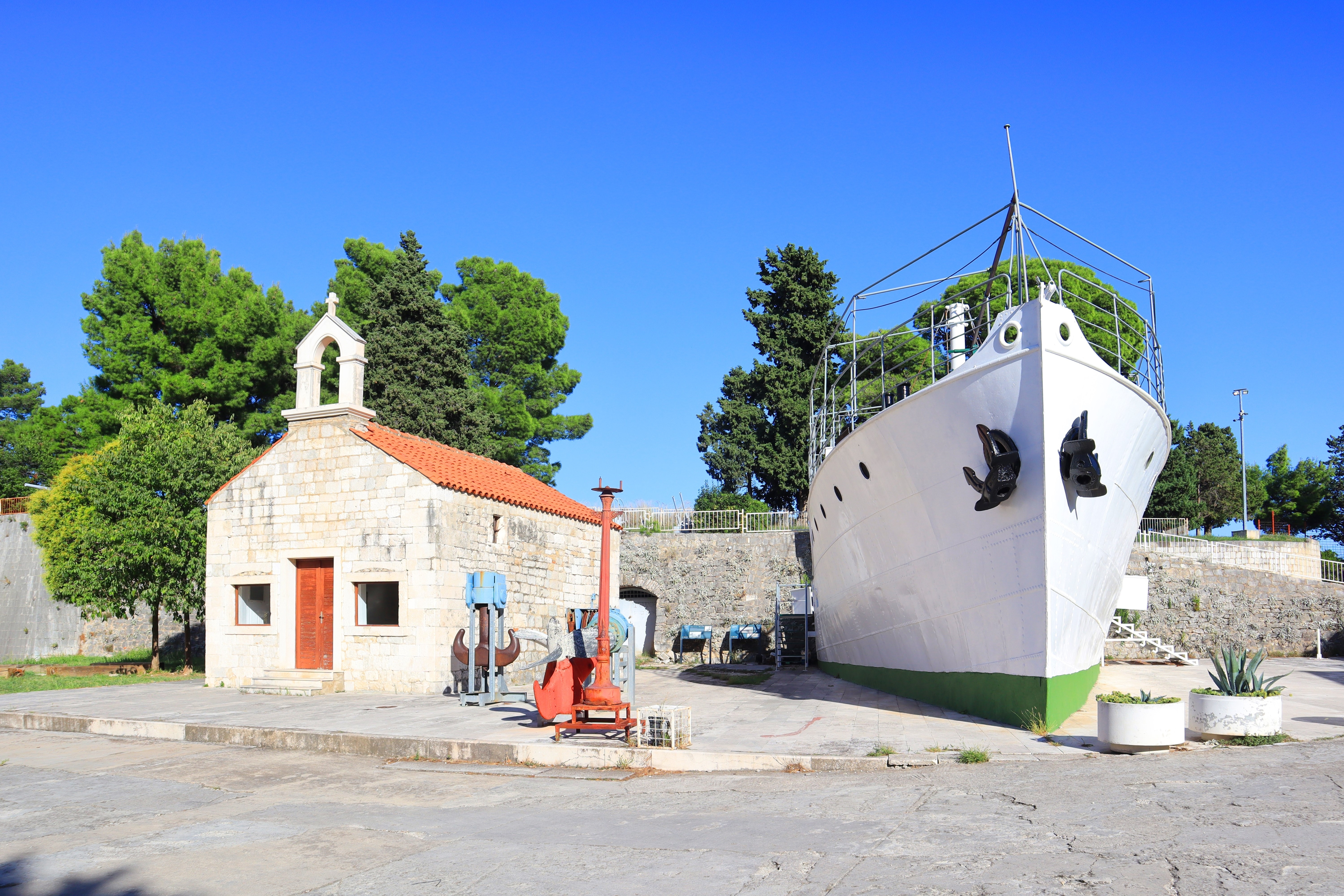 Vintage ship in Croatian Maritime Museum in Split, Croatia