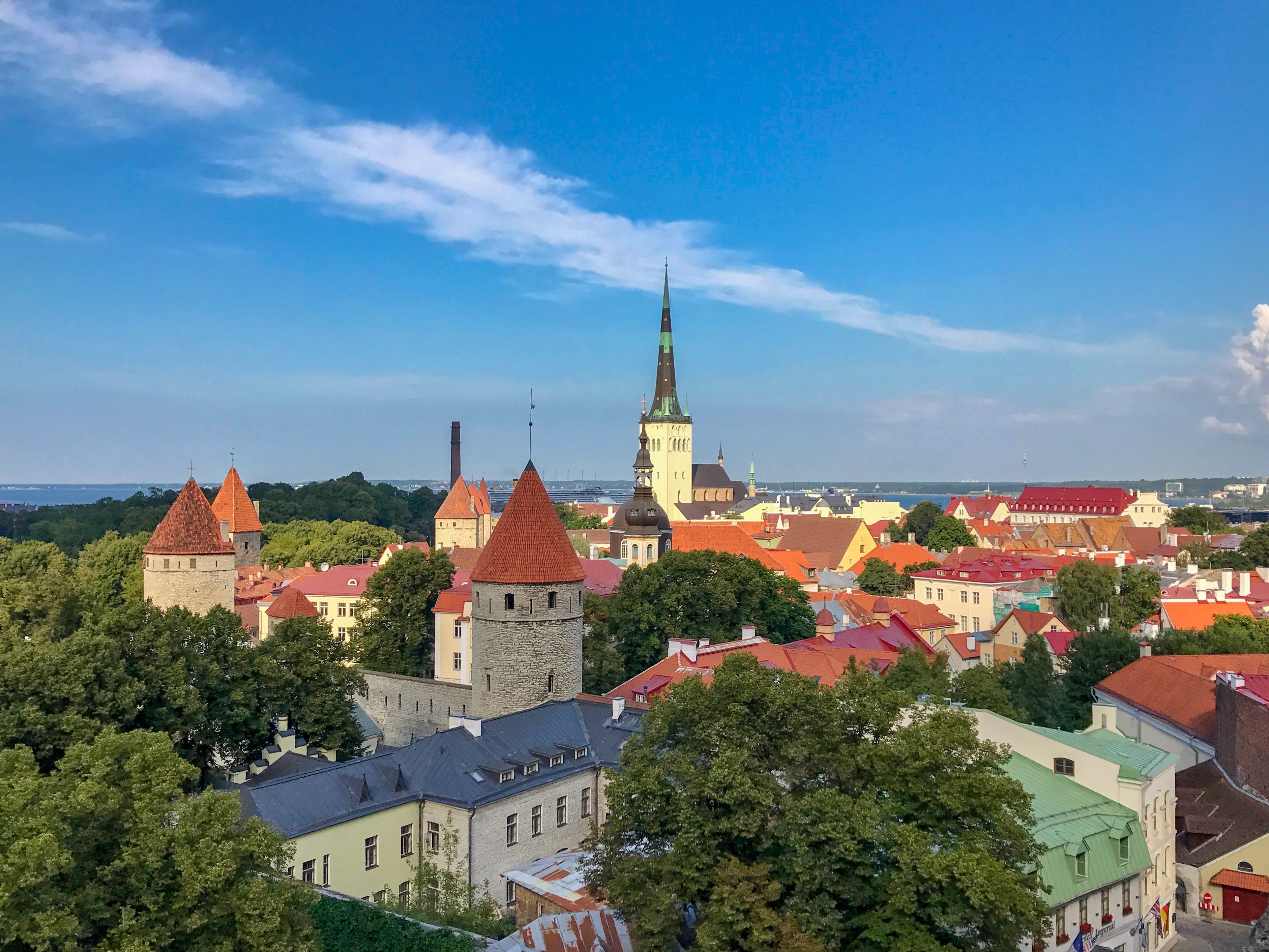 Panoramic view of Tallinn city from Patkuli Viewing Platform, Estonia