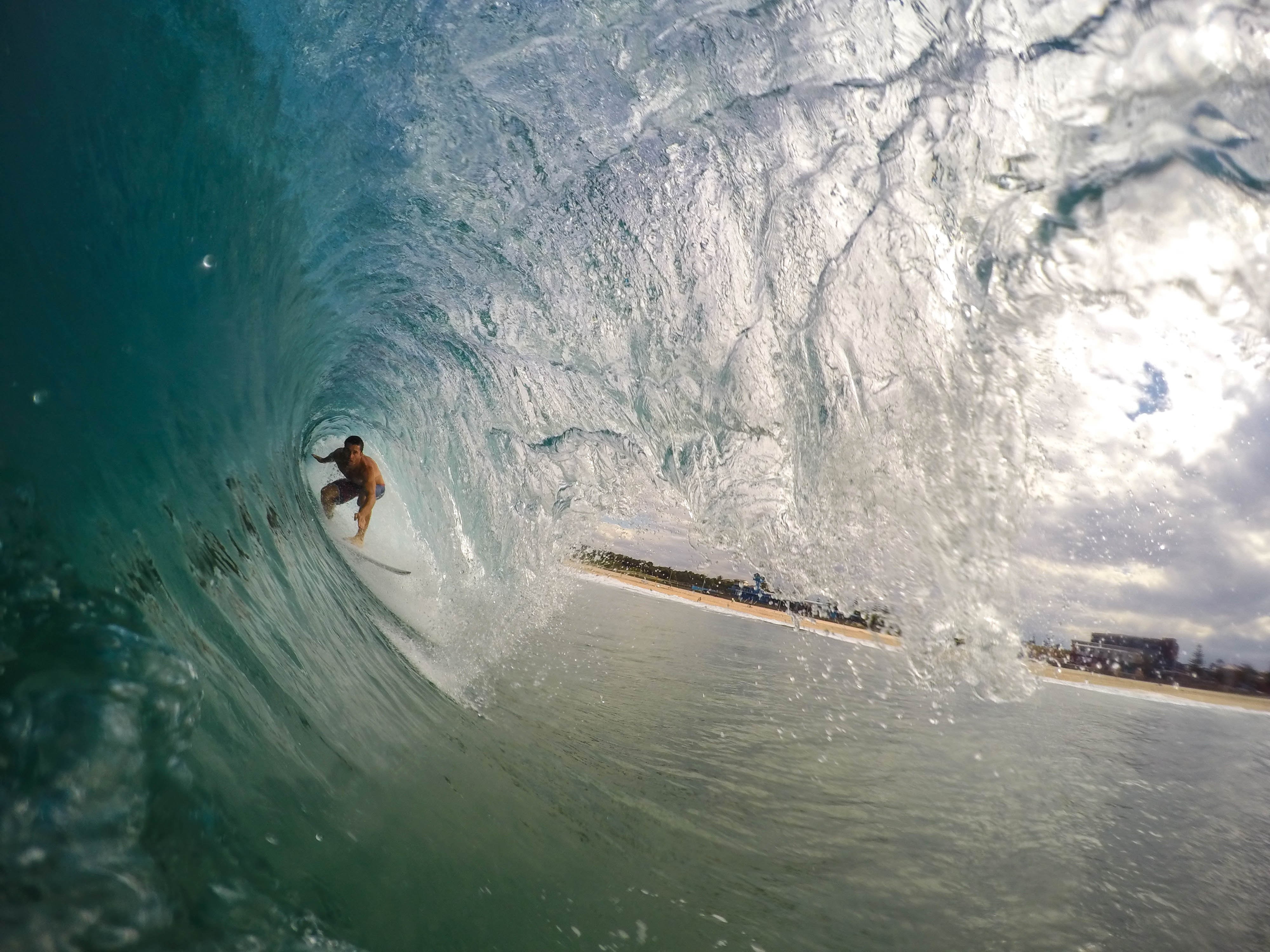 Surfer Riding a Wave