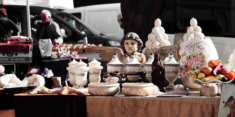 Antiques displayed at the Market