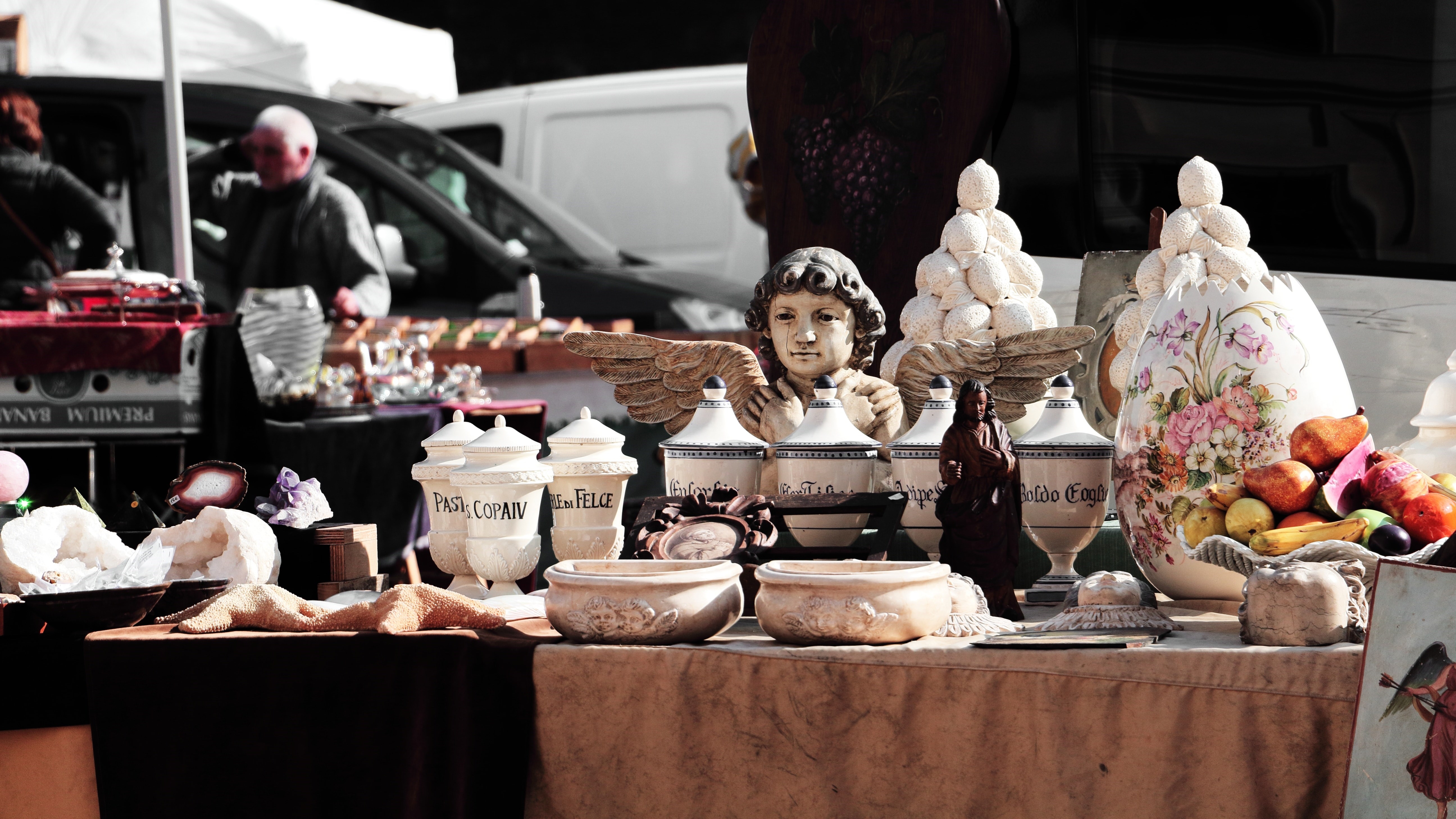 Antiques displayed at the Market