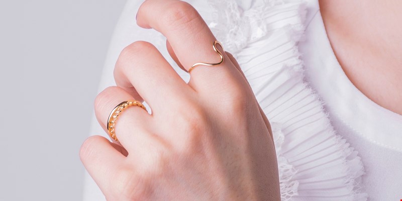 modern rings on a hand, Thessaloniki, Greece
