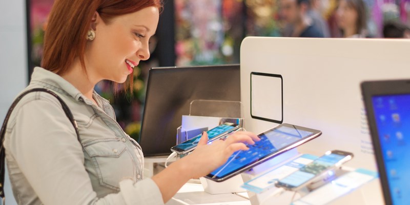 Woman with ipad