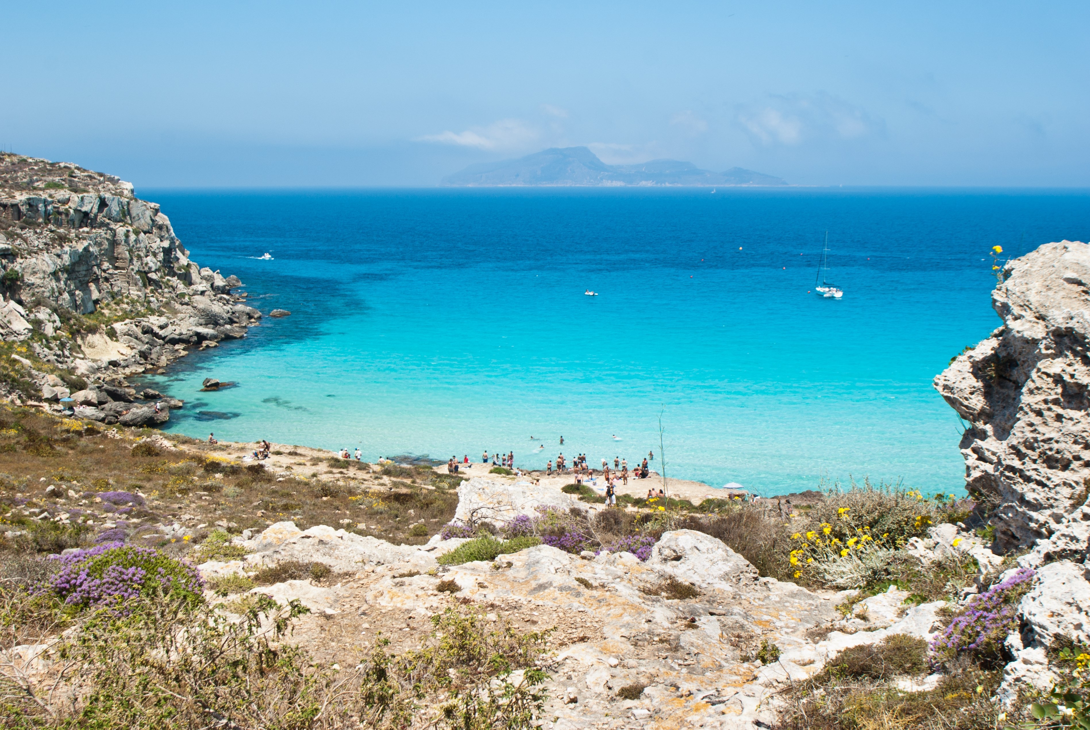 the wonderful beach in Favignana island.Sicily, Italy, Aegadian